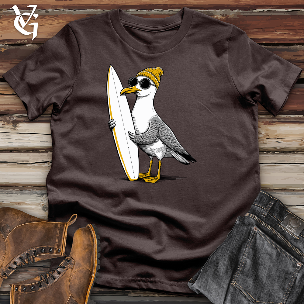 Viking Goods Surfing Seagull Softstyle Tee Dark Chocolate / XS