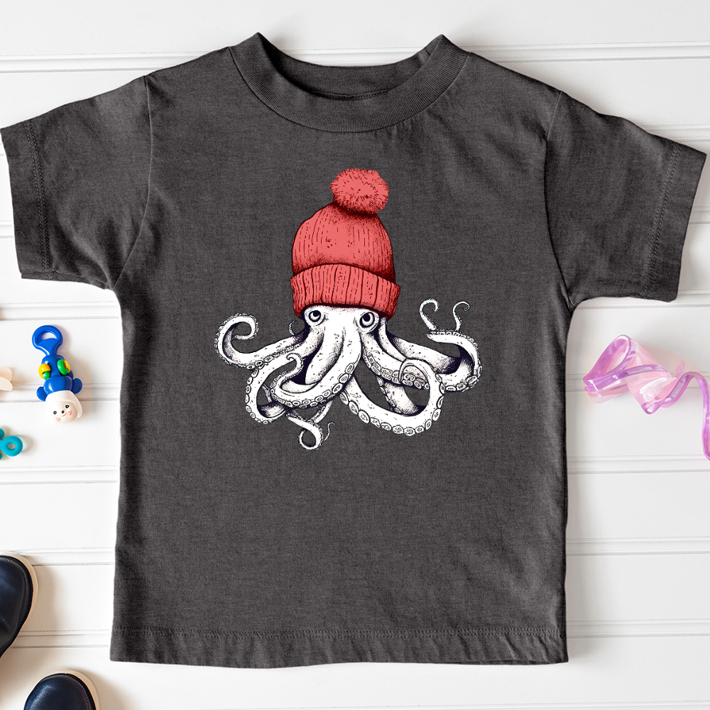 Viking Goods Octopus Chillin Toddler Tee Dark Grey Heather / 2T