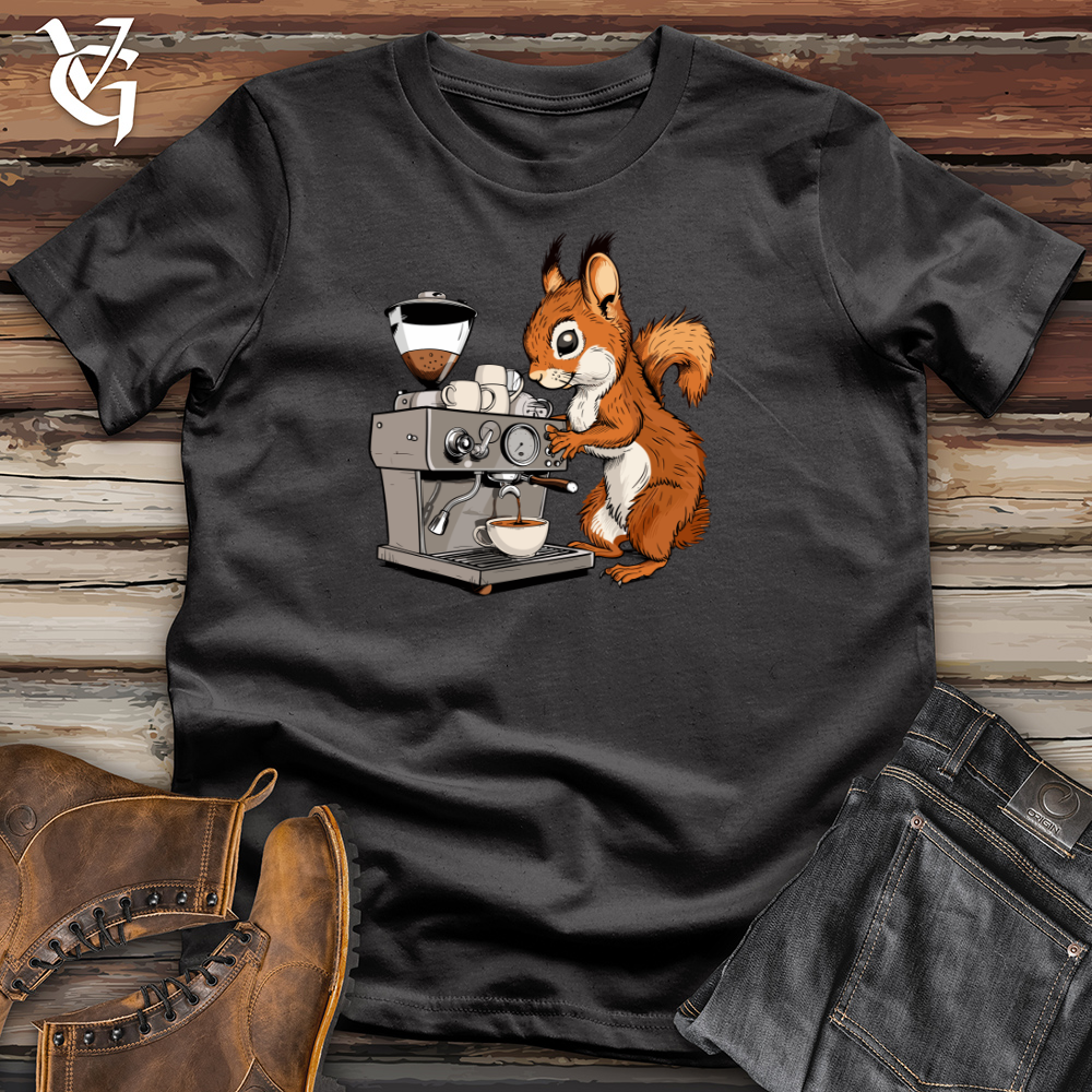 Viking Goods Barista Squirrel Pour Cotton Tee Dark Grey / L