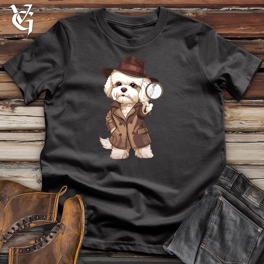 Viking Goods Bichon Detective Quest Cotton Tee Dark Grey / L