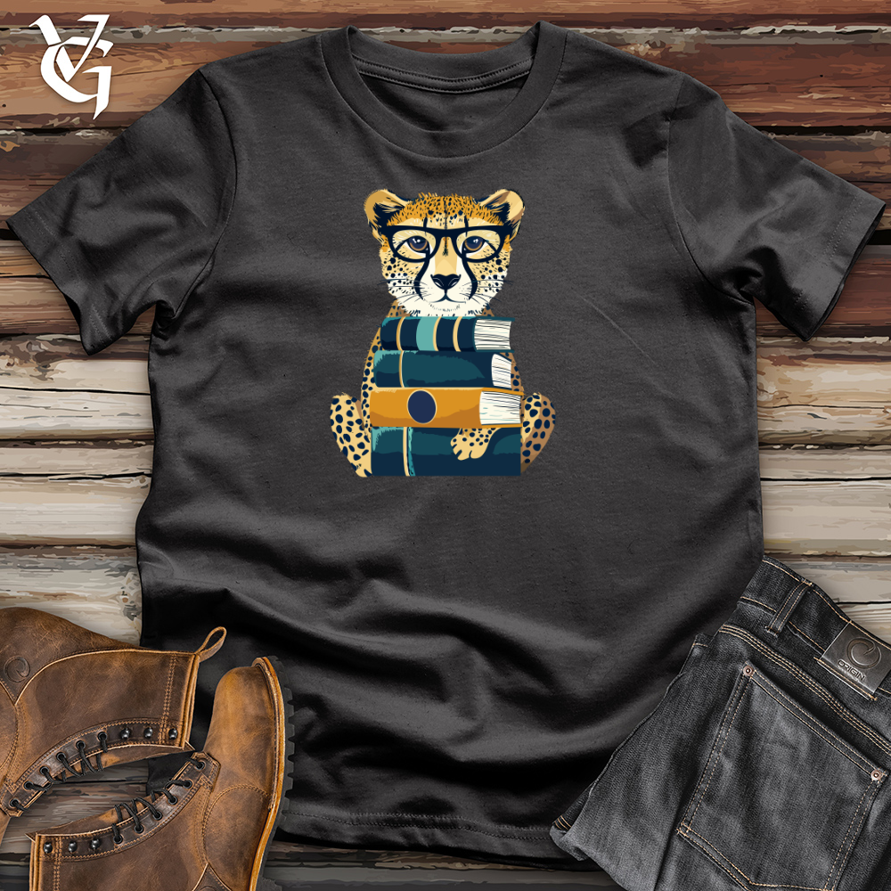 Viking Goods Cheetah Scholar Stack Cotton Tee Dark Grey / L