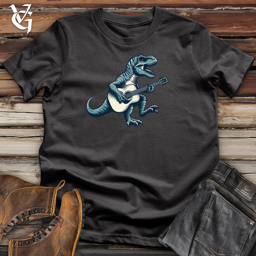 Viking Goods Dinosaur Playing Guitar Cotton Tee Dark Grey / L
