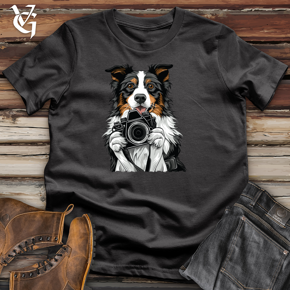 Viking Goods English Shepherd Shutterbug Charm Cotton Tee Dark Grey / L