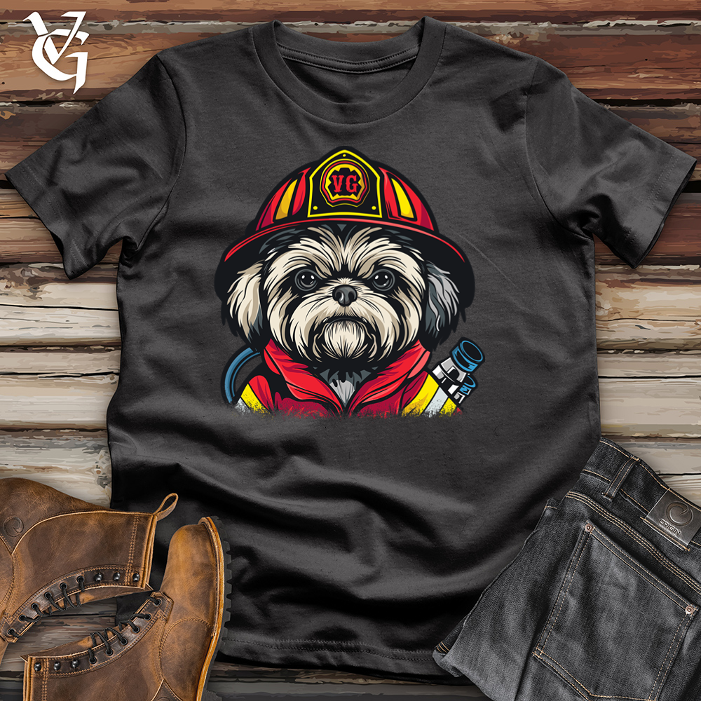 Viking Goods Firefighter Shih Tzu Cotton Tee Dark Grey / L