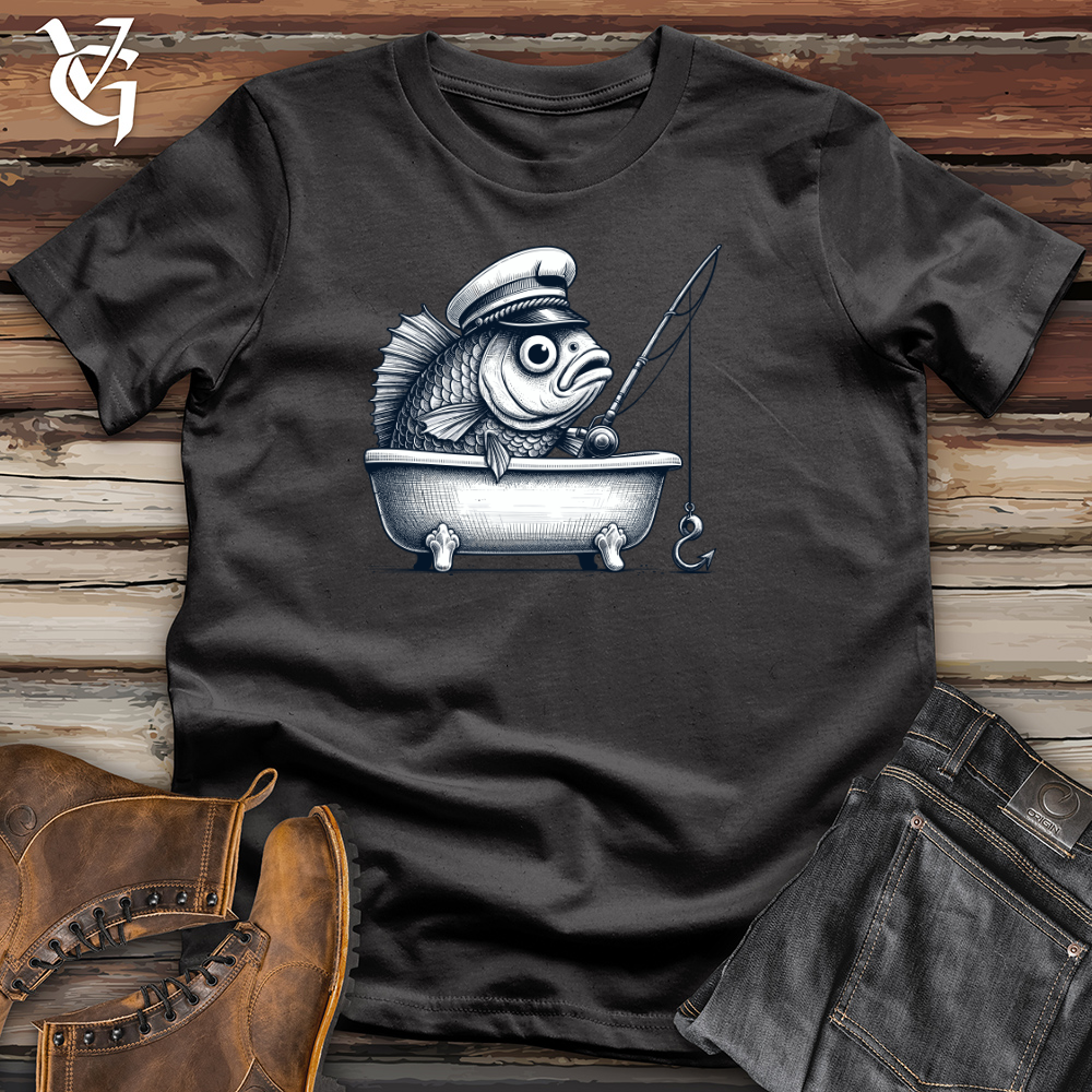 Viking Goods Fish Catching Fish Cotton Tee Dark Grey / L
