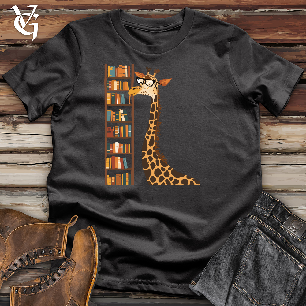 Viking Goods Giraffe Librarian Look Cotton Tee Dark Grey / L