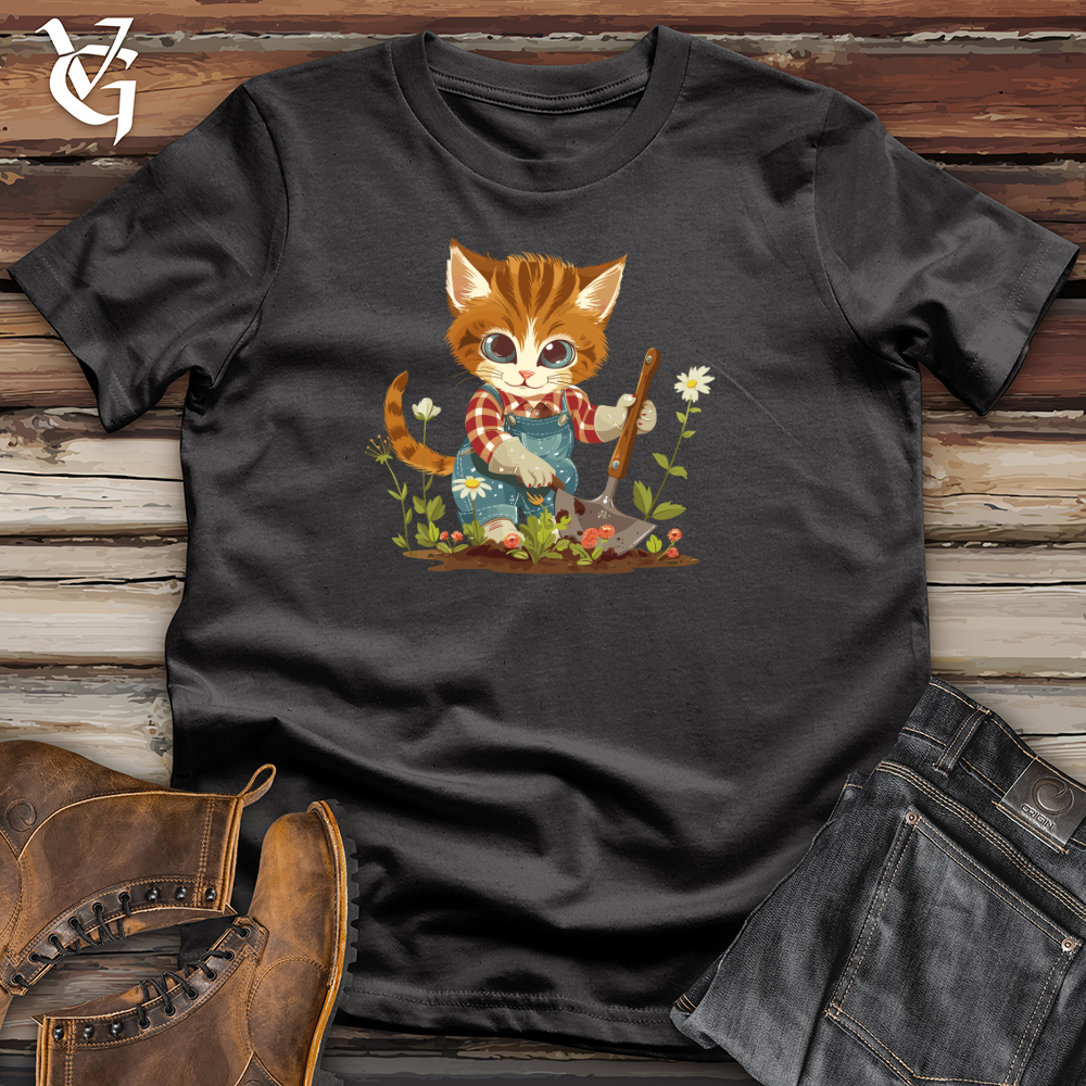 Viking Goods Kitten Gardener Delight Cotton Tee Dark Grey / L