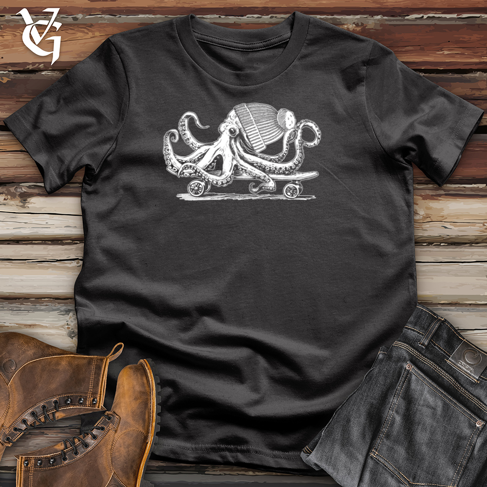 Viking Goods Octopus Chillin Skateboard Cotton Tee Dark Grey / L
