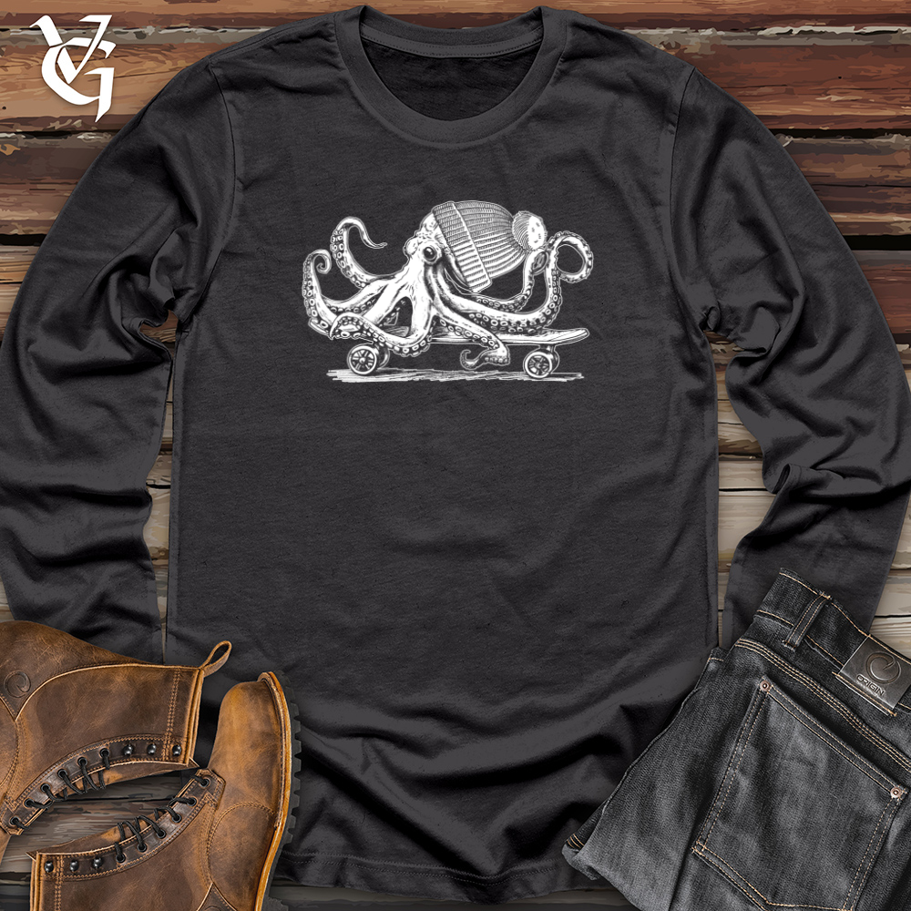 Viking Goods Octopus Chillin Skateboard Long Sleeve Dark Grey / L