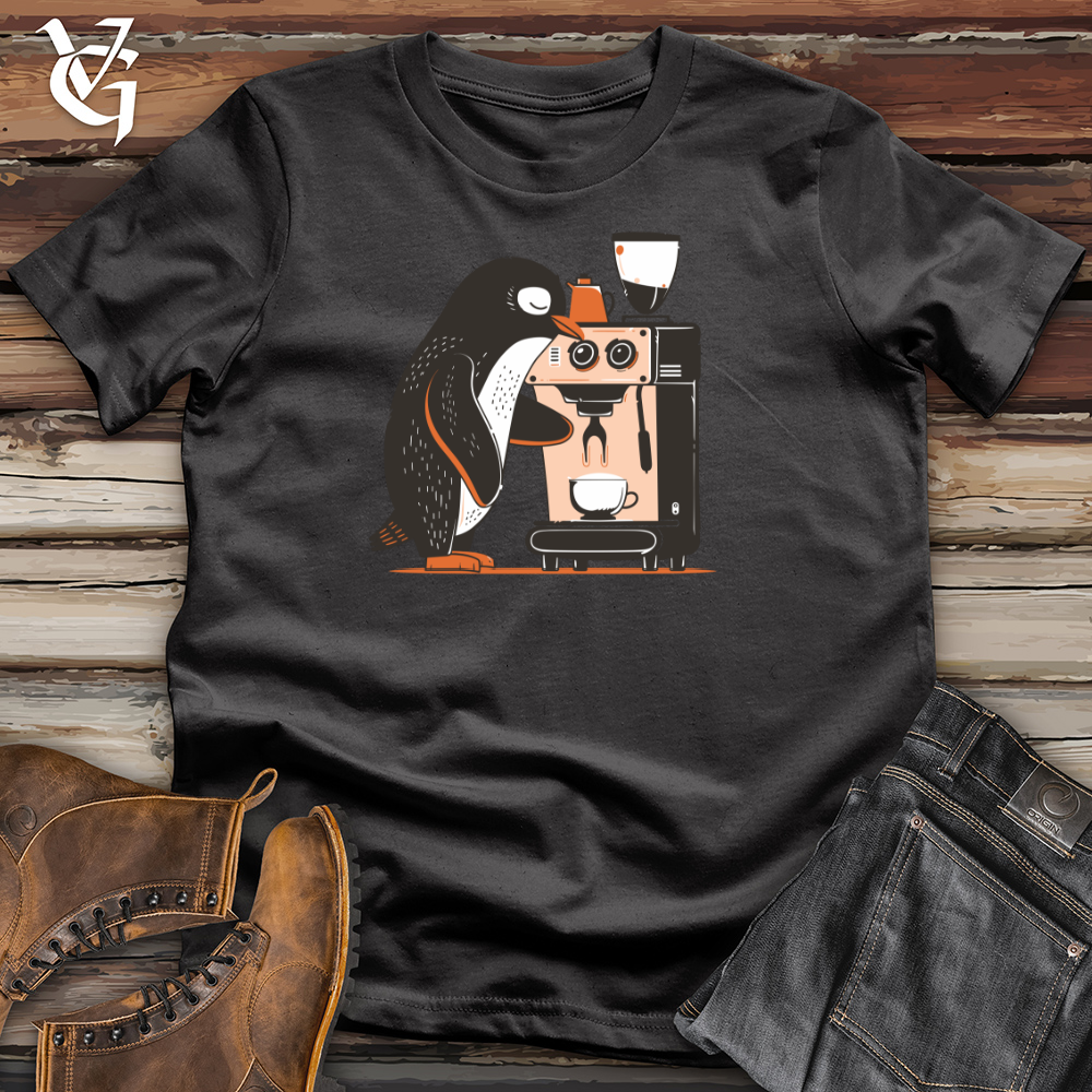 Viking Goods Penguin Barista Brew Cotton Tee Dark Grey / L