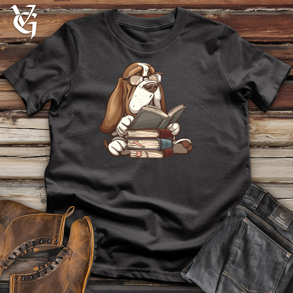 Viking Goods Scholarly Hound Librarian Cotton Tee Dark Grey / L