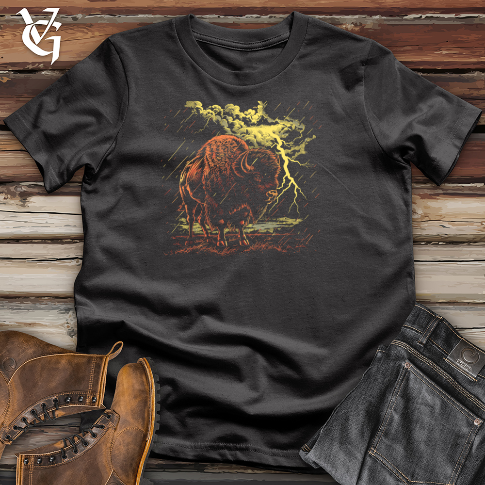 Viking Goods Thunderous Bison Majesty Cotton Tee Dark Grey / L