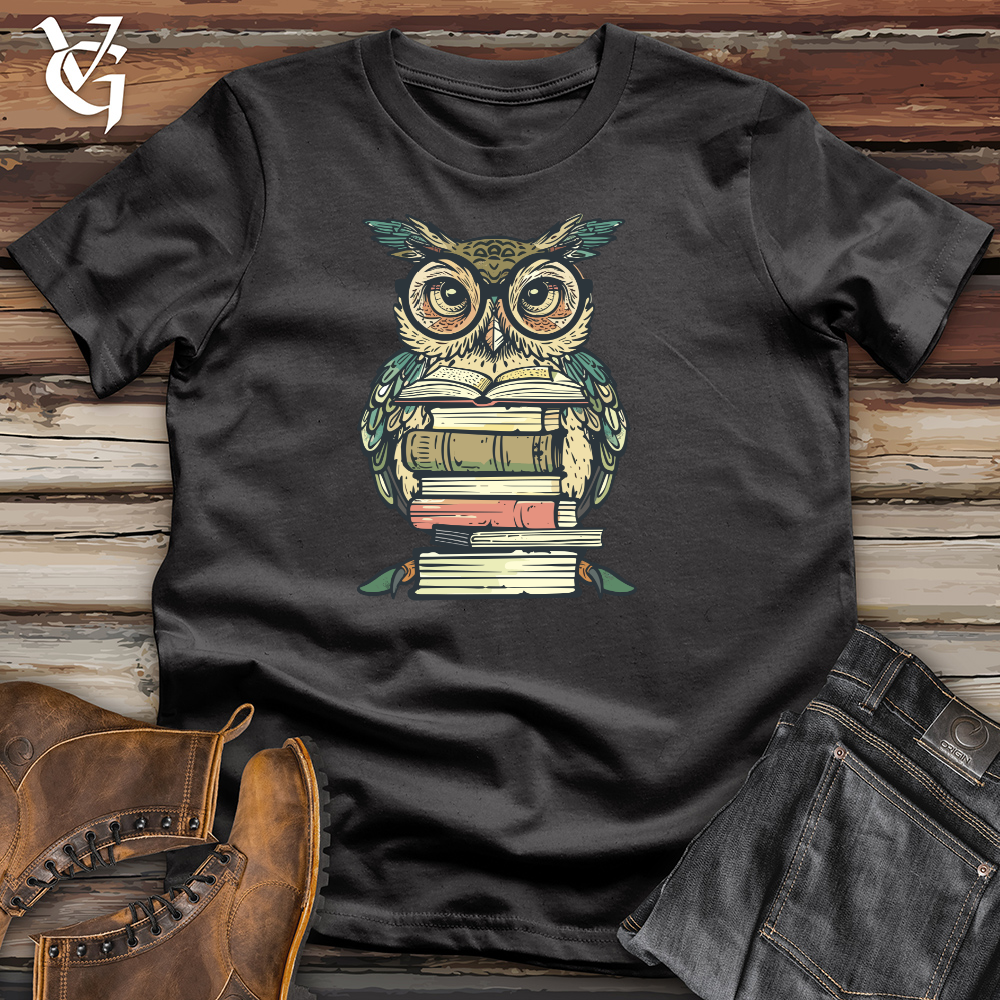 Viking Goods Wise Librarian Owl Cotton Tee Dark Grey / L