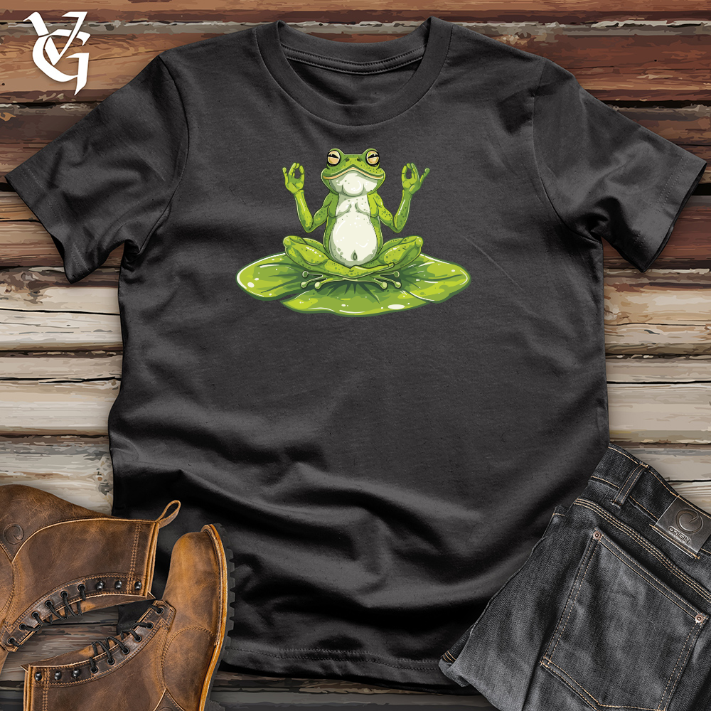 Viking Goods Zen Frog Yoga Cotton Tee Dark Grey / L