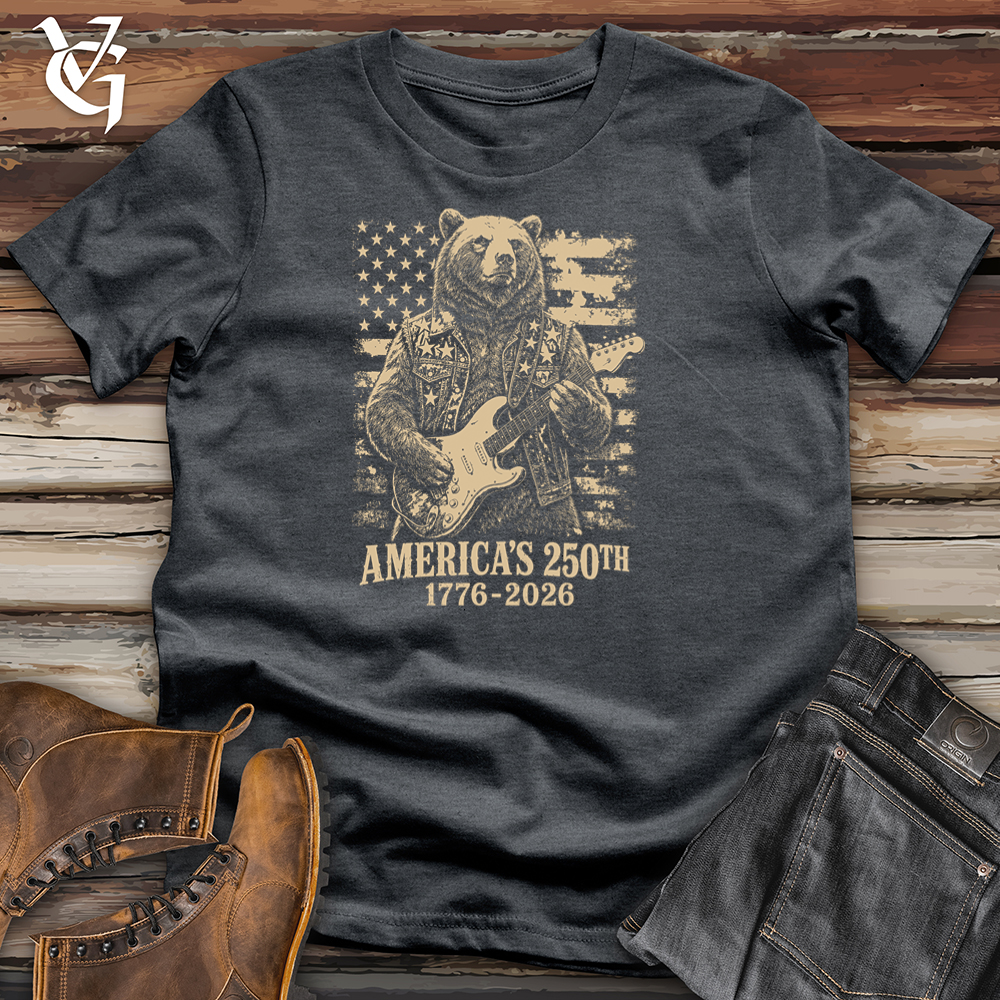 Viking Goods Bear American Guitar Softstyle Tee Dark Heather / L