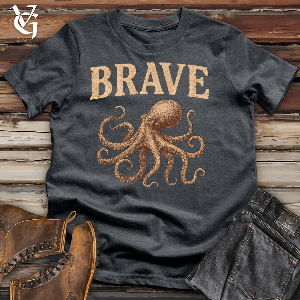 Viking Goods Brave Octopus Softstyle Tee Dark Heather / L