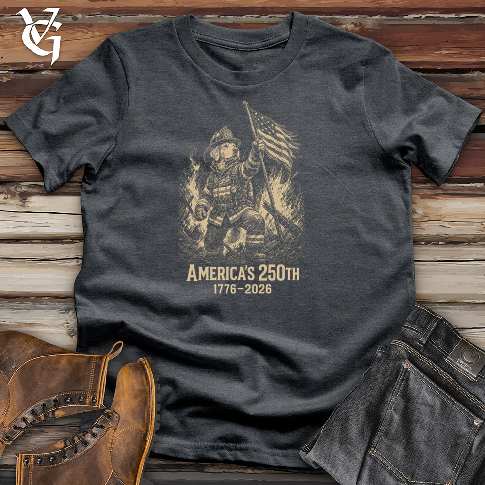 Viking Goods Firefighter Dog A250 Softstyle Tee Dark Heather / L