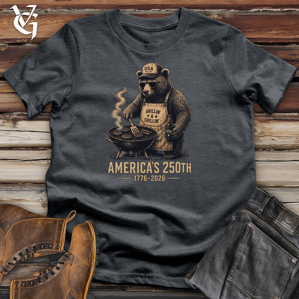 Viking Goods Grilling Bear Softstyle Tee Dark Heather / L