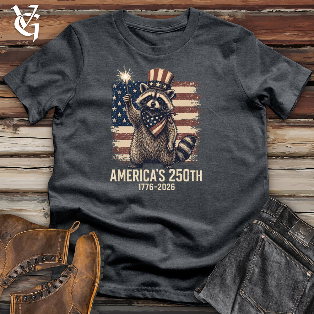 Viking Goods Patriotic Raccoon Softstyle Tee Dark Heather / L