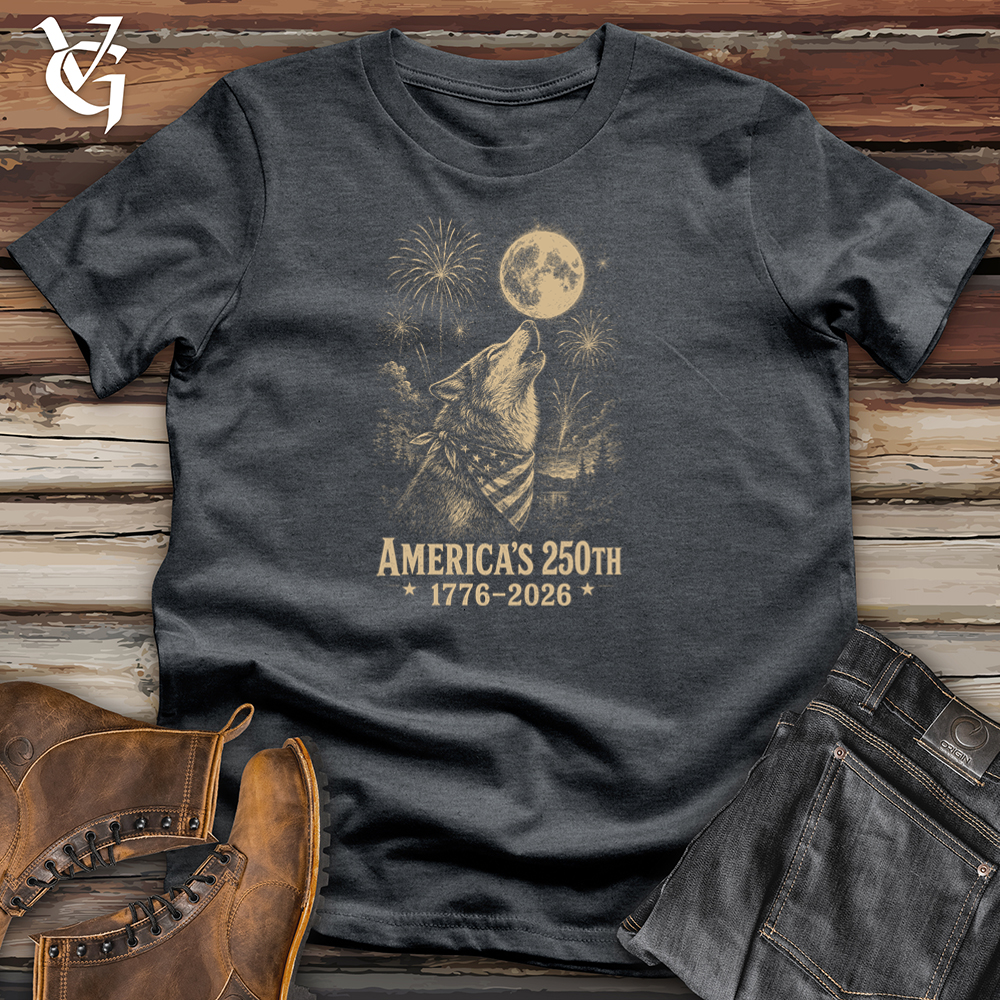 Viking Goods Wolf Howling Fireworks Softstyle Tee Dark Heather / L