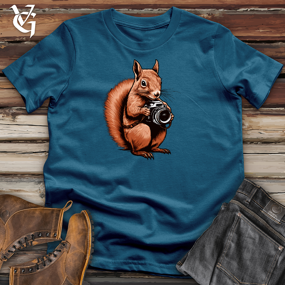 Viking Goods A Squirrel Holding Camera Cotton Tee Deep Teal / L