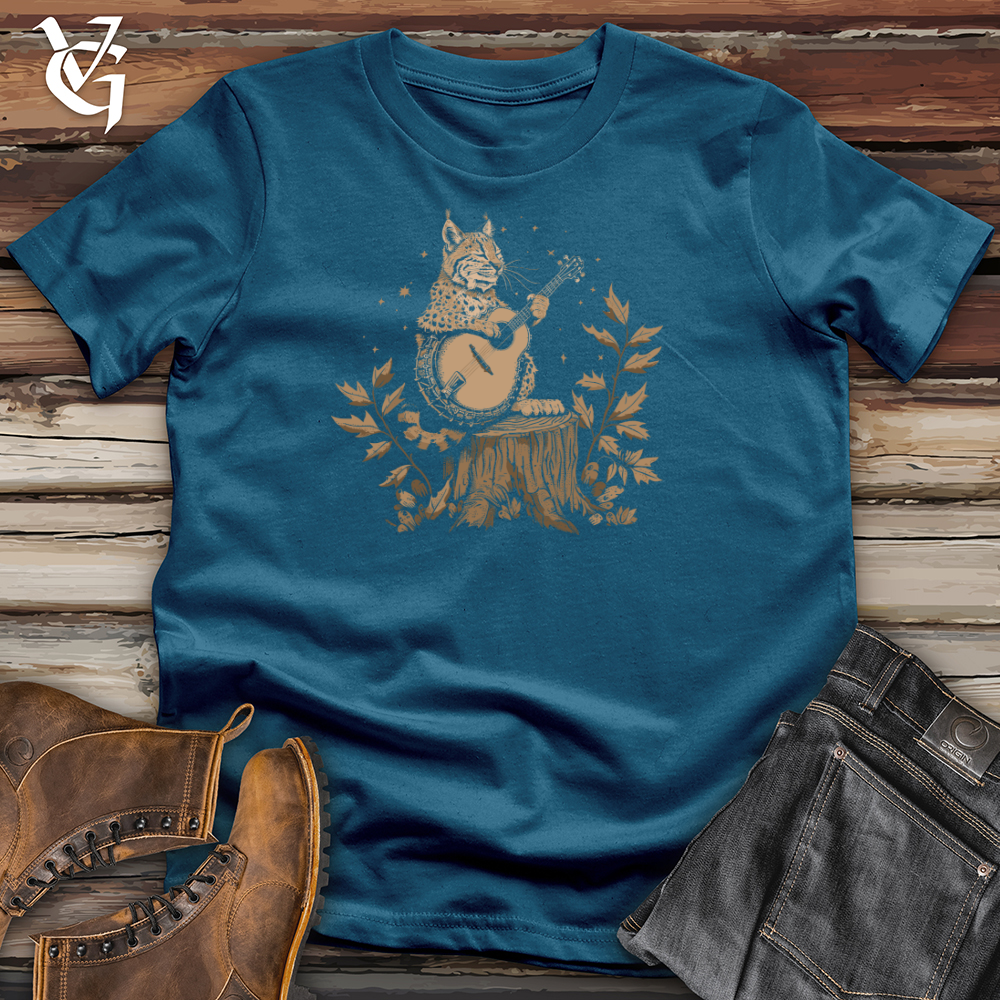 Viking Goods Banjo Bobcat Serenade Cotton Tee Deep Teal / L