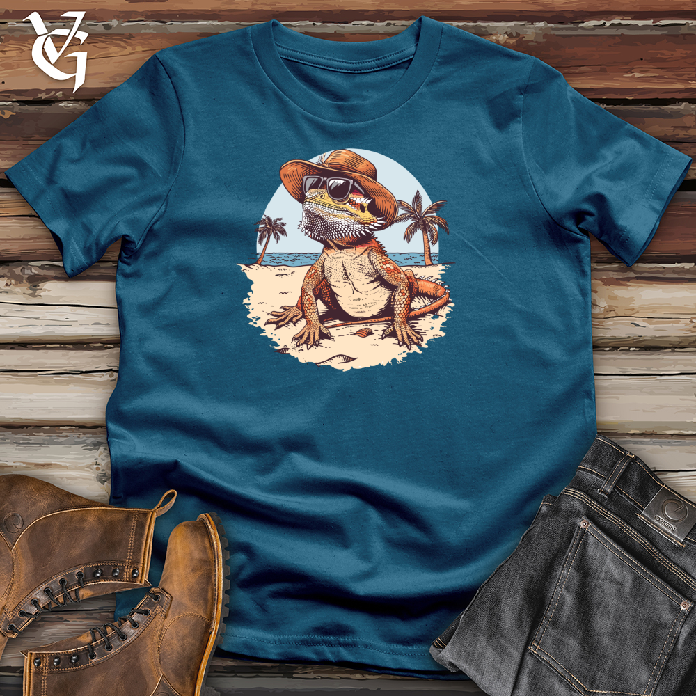 Viking Goods Beachcomber Bearded Dragon Swagger Cotton Tee Deep Teal / L