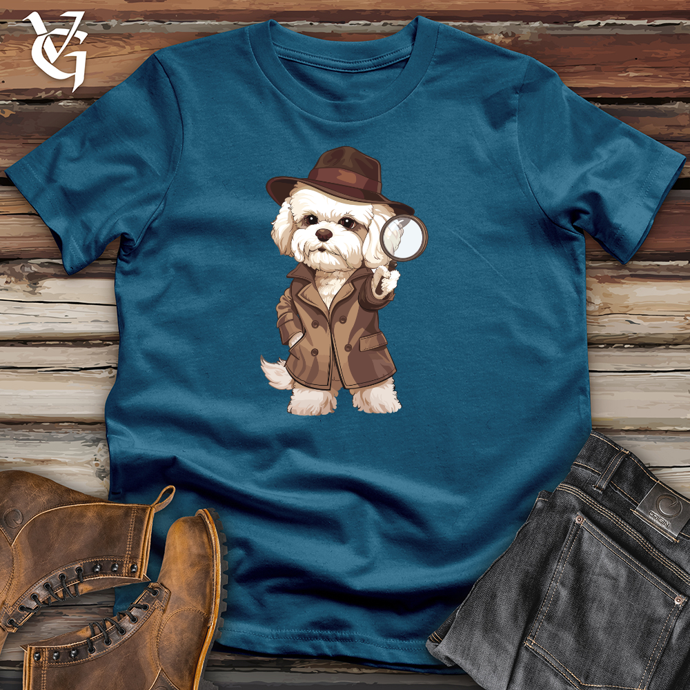 Viking Goods Bichon Detective Quest Cotton Tee Deep Teal / L