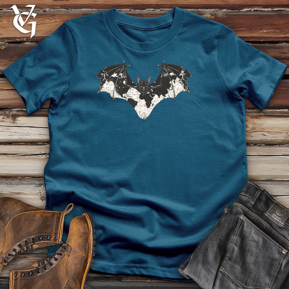 Viking Goods Cartographic Bat Explorer Cotton Tee Deep Teal / L
