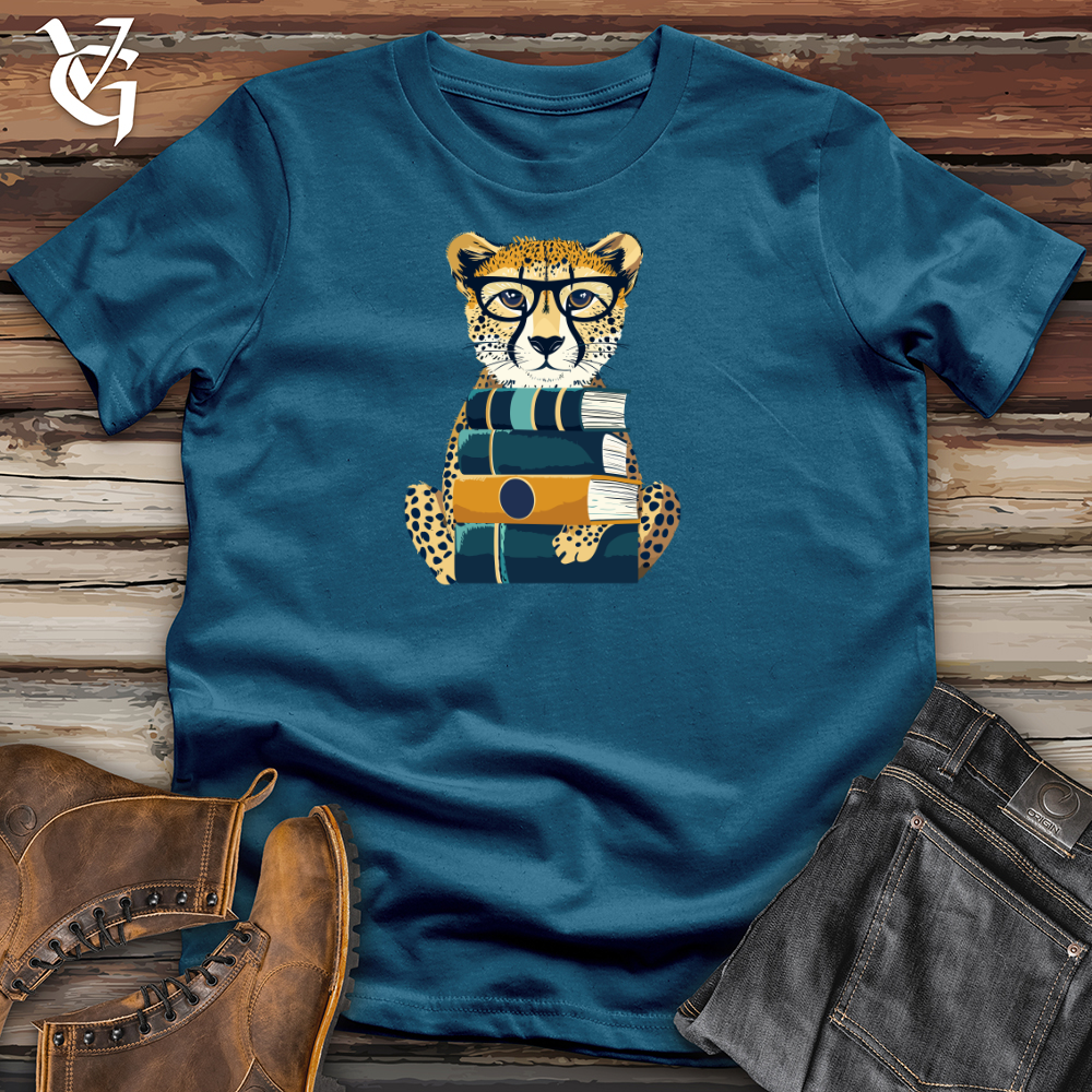 Viking Goods Cheetah Scholar Stack Cotton Tee Deep Teal / L