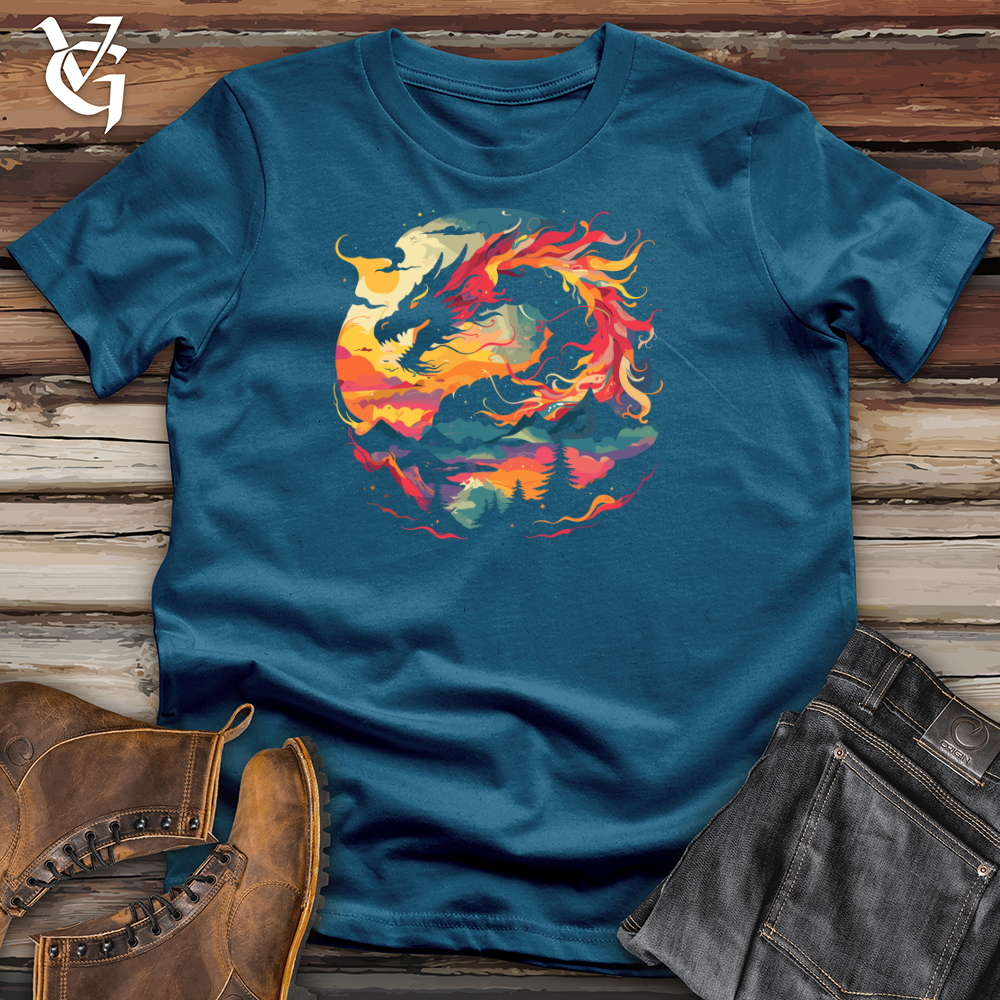 Viking Goods Chromatic Dragon Blaze Cotton Tee Deep Teal / L