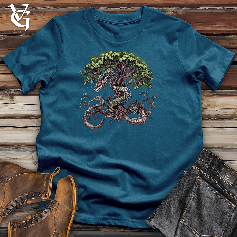 Viking Goods Dragon Arbor Embrace Cotton Tee Deep Teal / L