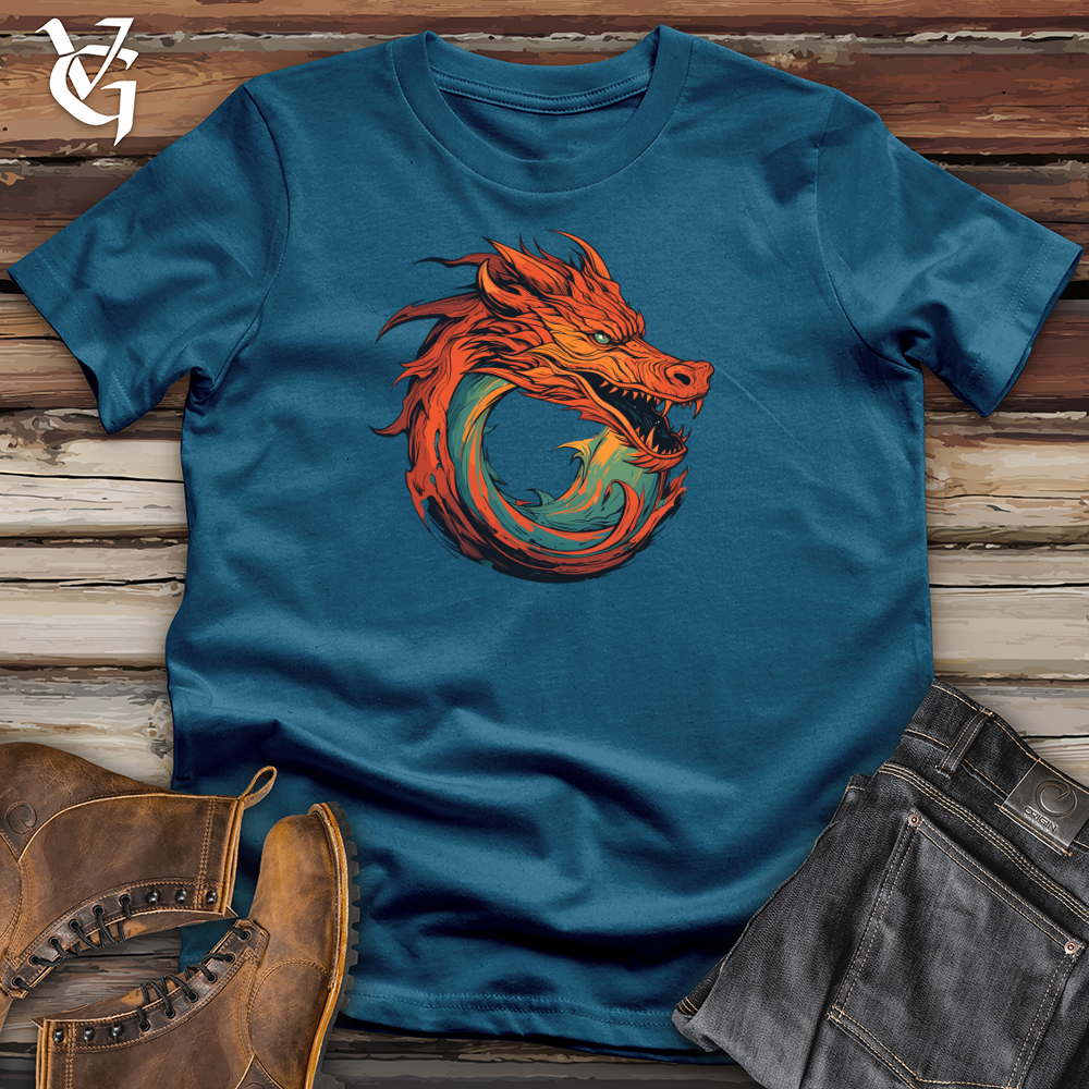 Viking Goods Dragon Whirlwind Fury Cotton Tee Deep Teal / L