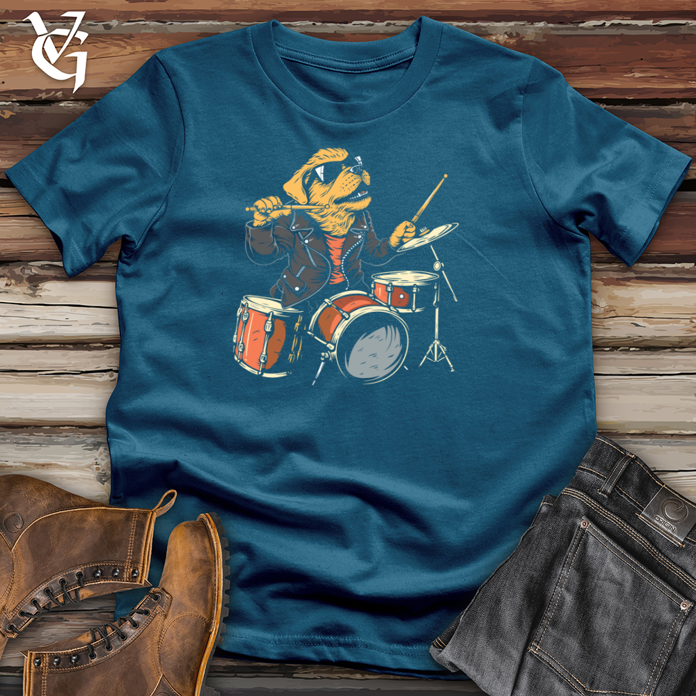 Viking Goods Drumming Dog Dynamo Cotton Tee Deep Teal / L