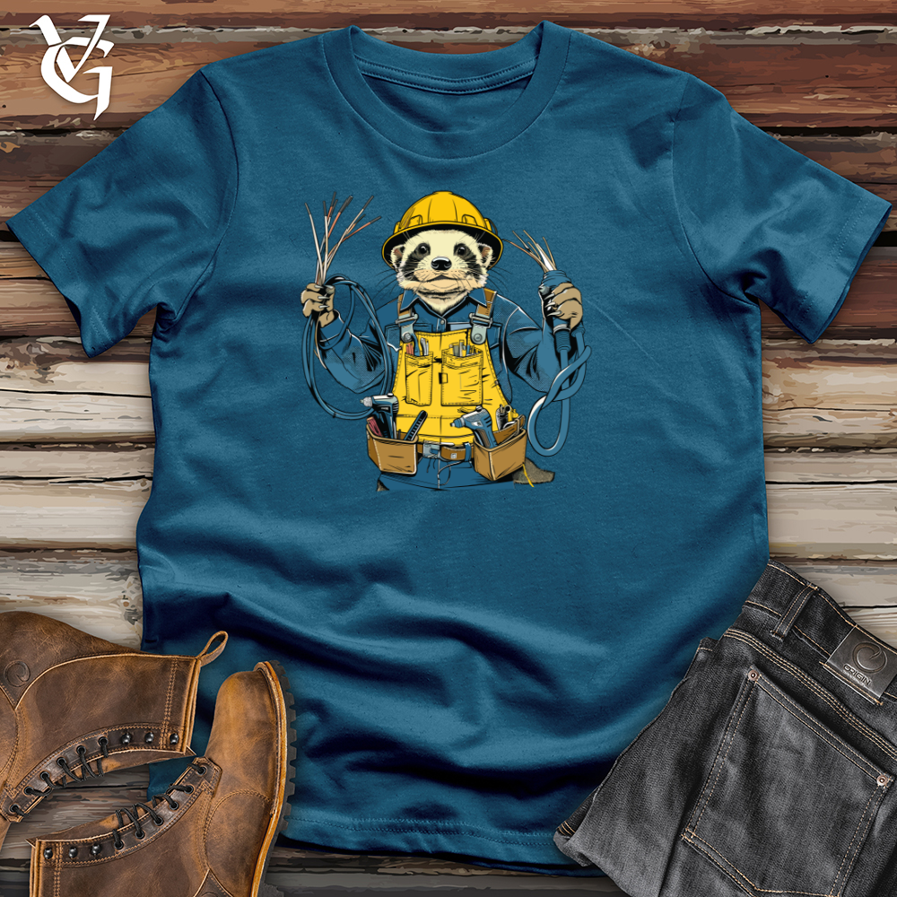 Viking Goods Electrifying Ferret Fixer Cotton Tee Deep Teal / L