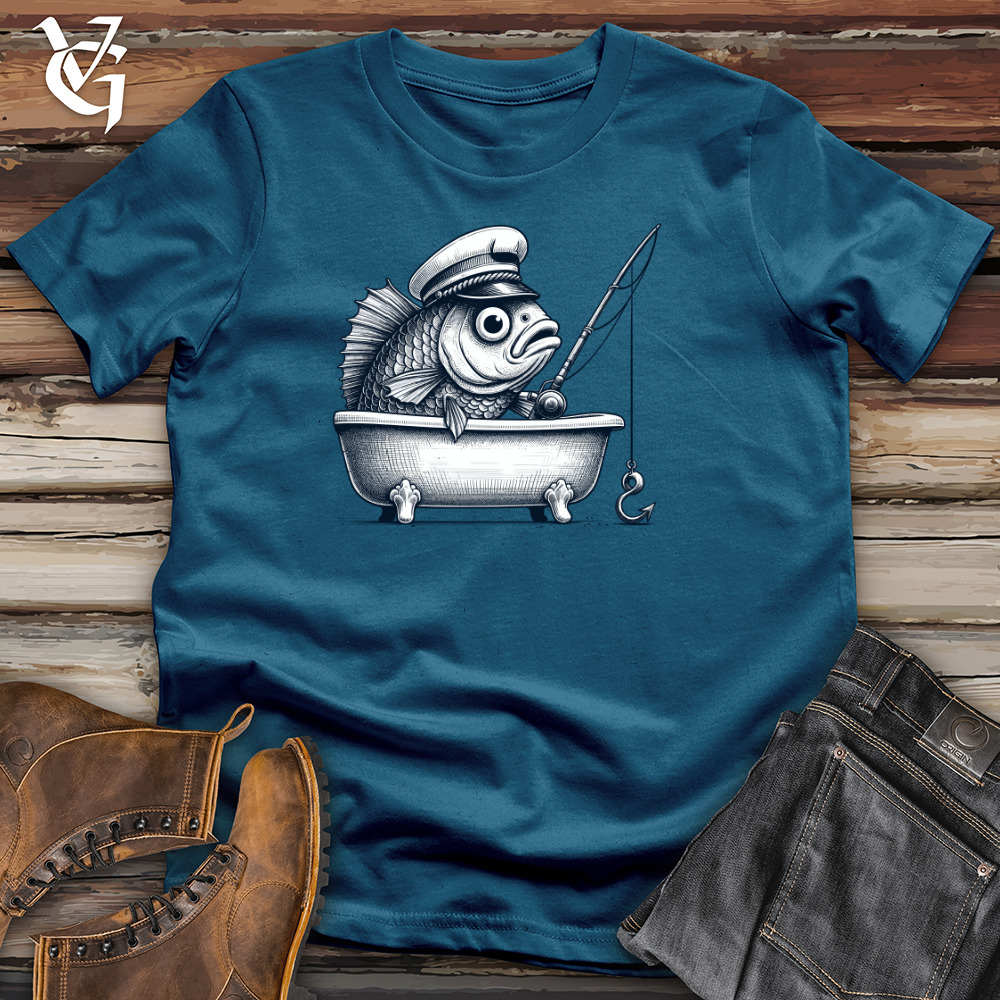 Viking Goods Fish Catching Fish Cotton Tee Deep Teal / L