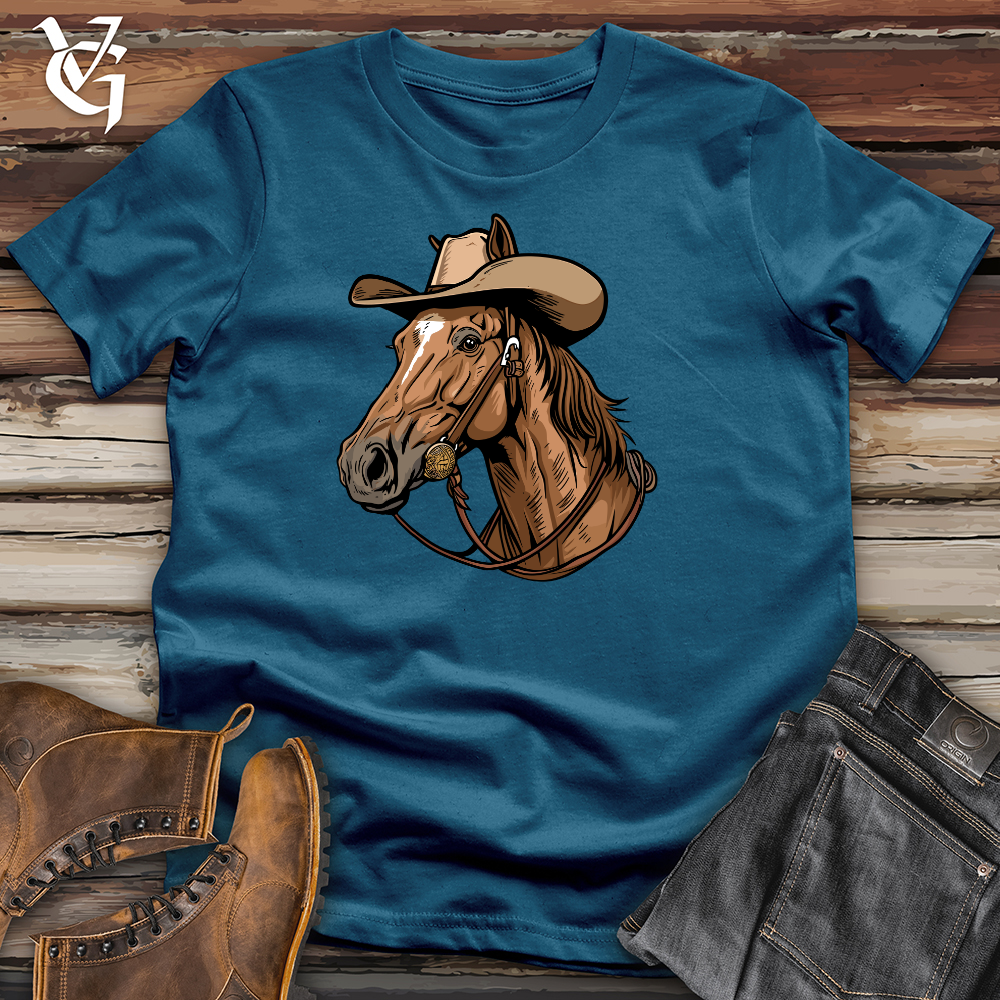 Viking Goods Horse Cowboy Cotton Tee Deep Teal / L