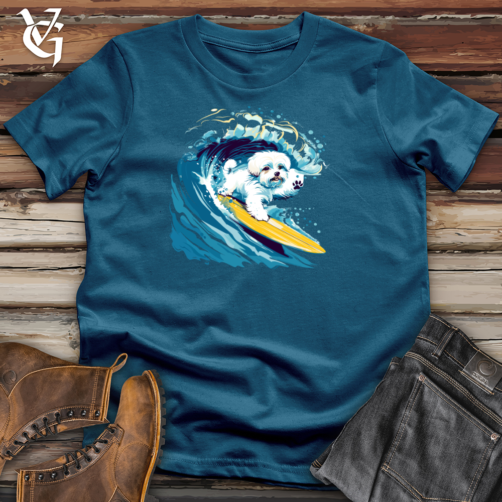 Viking Goods Maltese Surfer Splash Cotton Tee Deep Teal / L