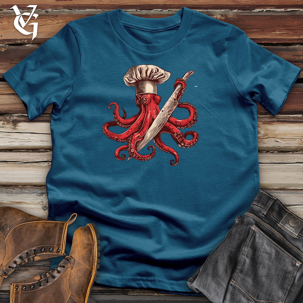 Viking Goods Octopus Dangerous Chef Cotton Tee Deep Teal / L