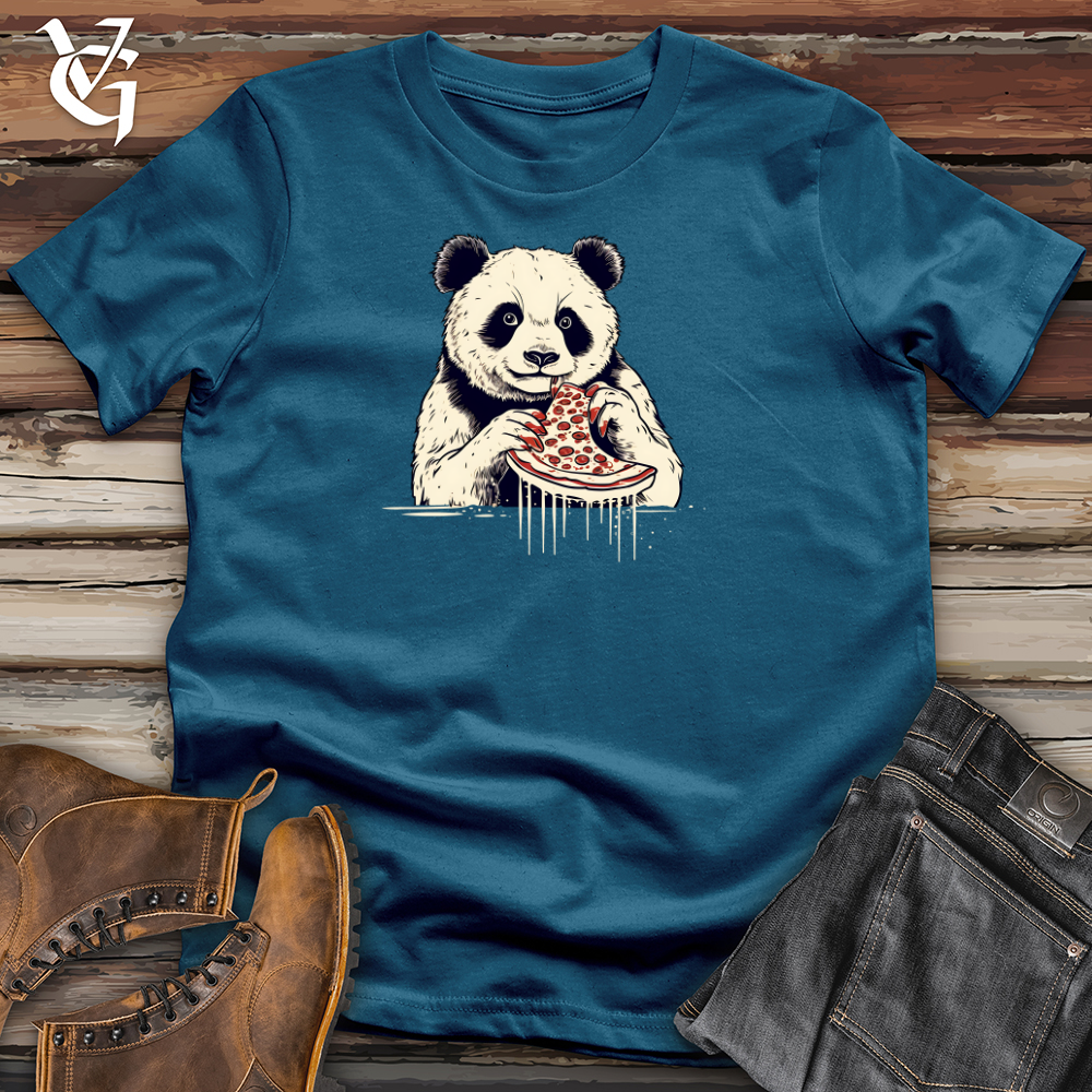 Viking Goods Panda Pizza Munch Cotton Tee Deep Teal / L