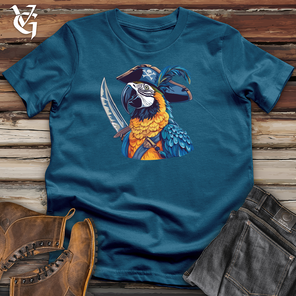 Viking Goods Parrot Pirate Captain Cotton Tee Deep Teal / L