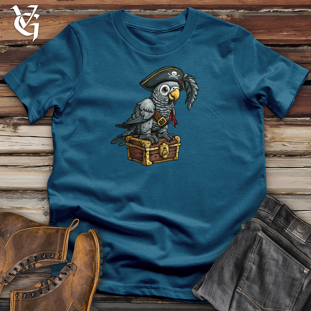 Viking Goods Parrot Pirate Loot Cotton Tee Deep Teal / L