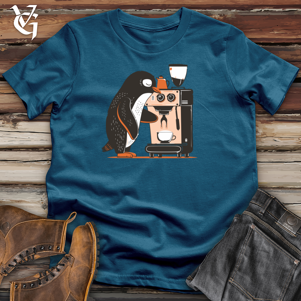 Viking Goods Penguin Barista Brew Cotton Tee Deep Teal / L