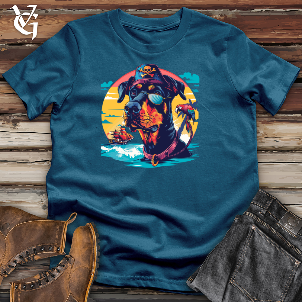 Viking Goods Pirate Doberman Voyage Cotton Tee Deep Teal / L