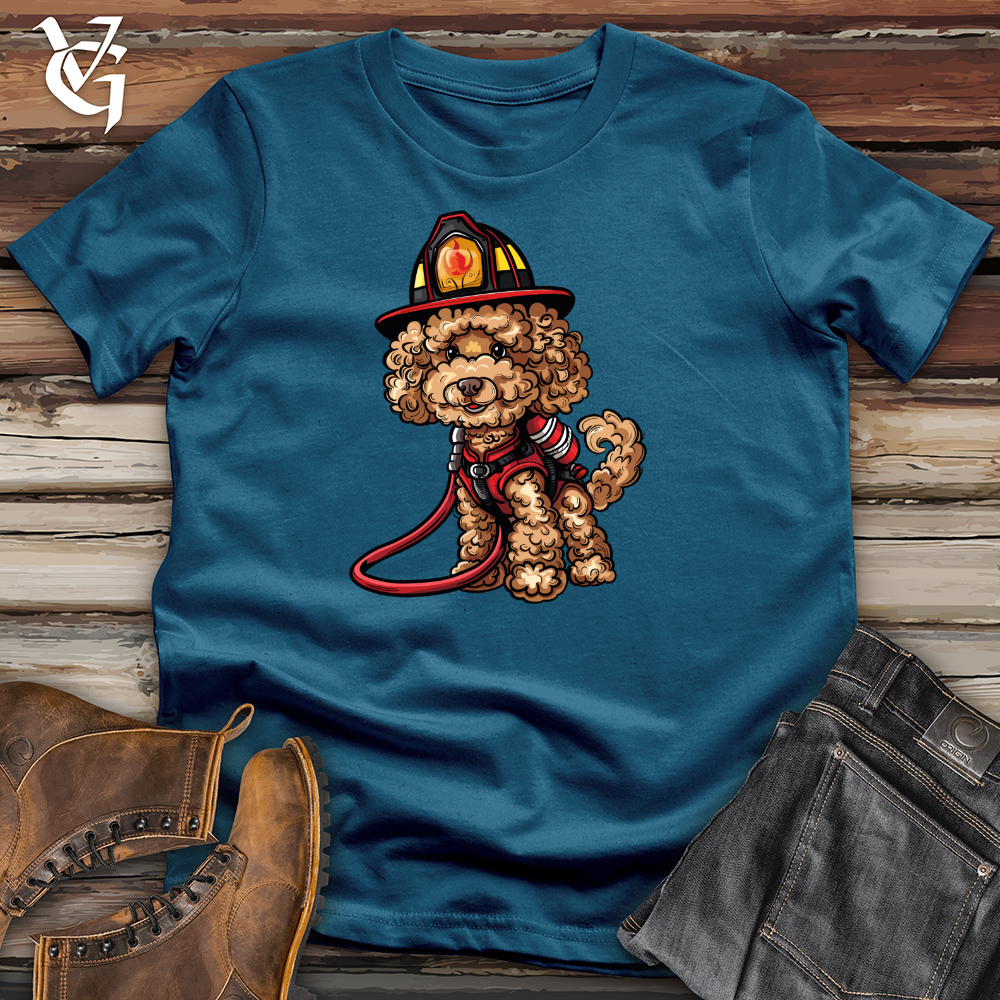 Viking Goods Poodle Firefighter Hero Cotton Tee Deep Teal / L