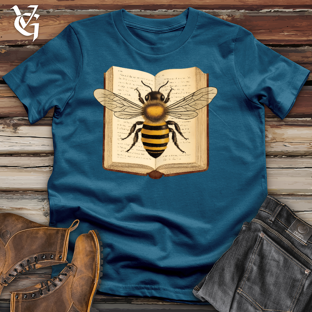 Viking Goods Rather Bee Reading Cotton Tee Deep Teal / L
