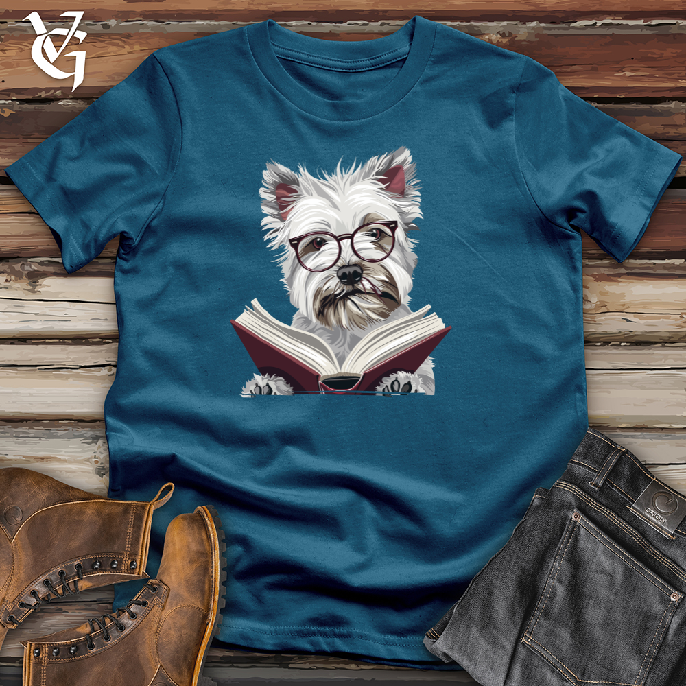 Viking Goods Scholarly Terrier Tales Cotton Tee Deep Teal / L