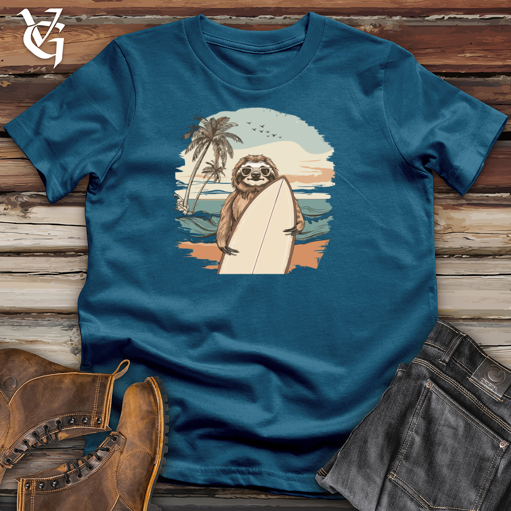 Viking Goods Sloth Surfer Serenity Cotton Tee Deep Teal / L