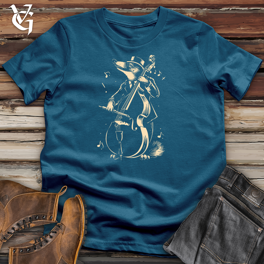 Viking Goods Swingin' Skunk Serenade Cotton Tee Deep Teal / L