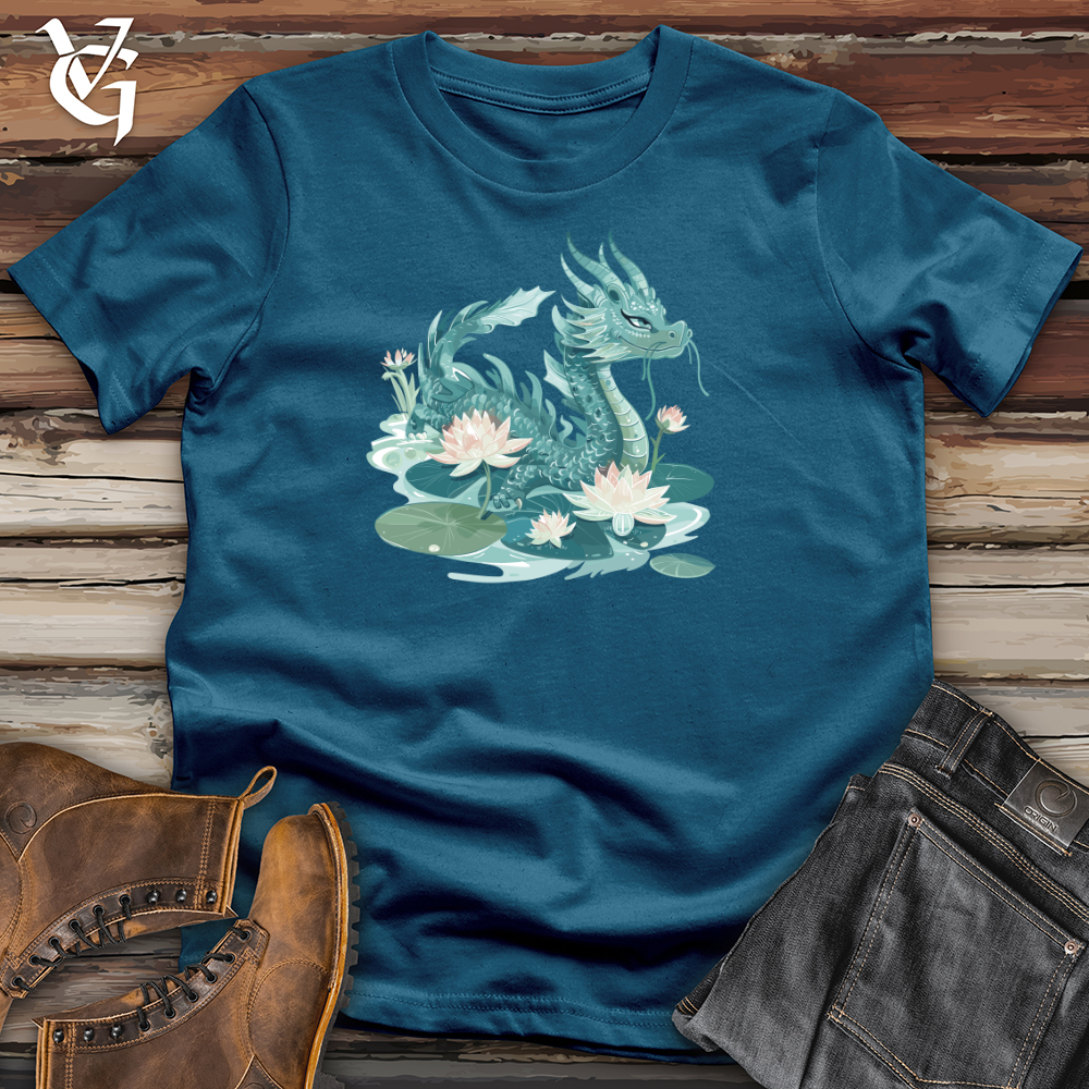 Viking Goods Water Dragon Serenity Cotton Tee Deep Teal / L